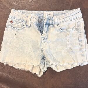 Hudson Jeans Light Wash Denim Frayed Hem Girls Shorts size 8